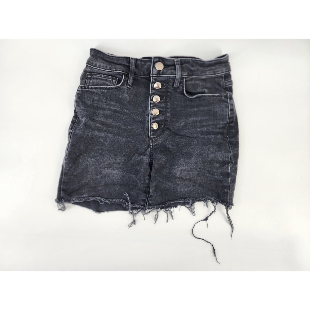 Joe's Jeans‎ Susitna High Rise Button Fly Cut Off Denim Shorts Black Size 25
